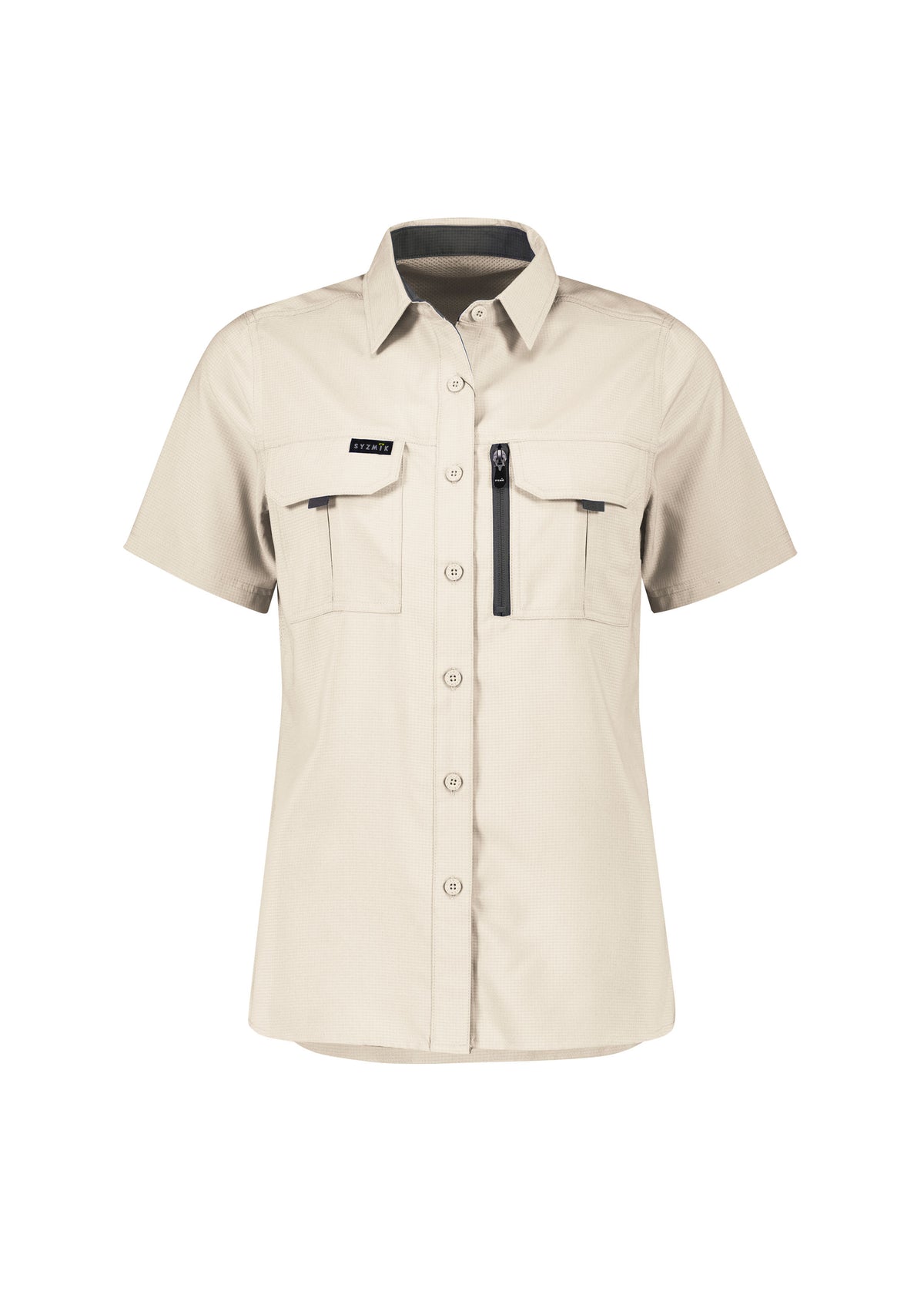 Womens Outdoor Short Sleeve Shirt - Sand - Front