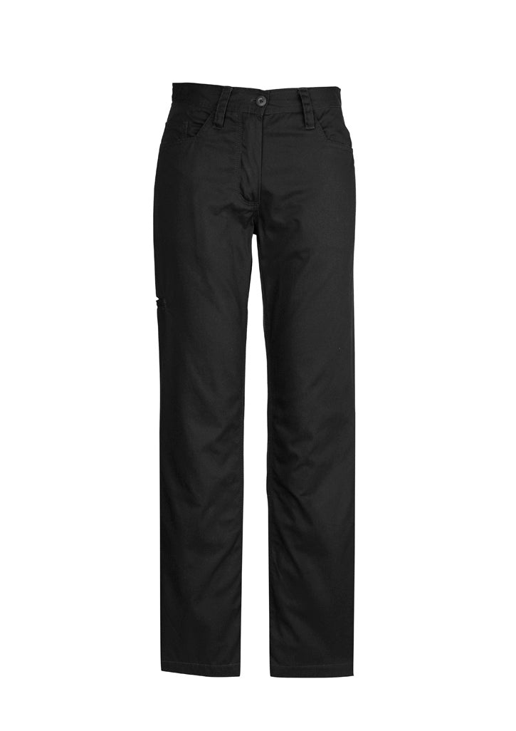 Womens Plain Utility Pant - Black - Front
