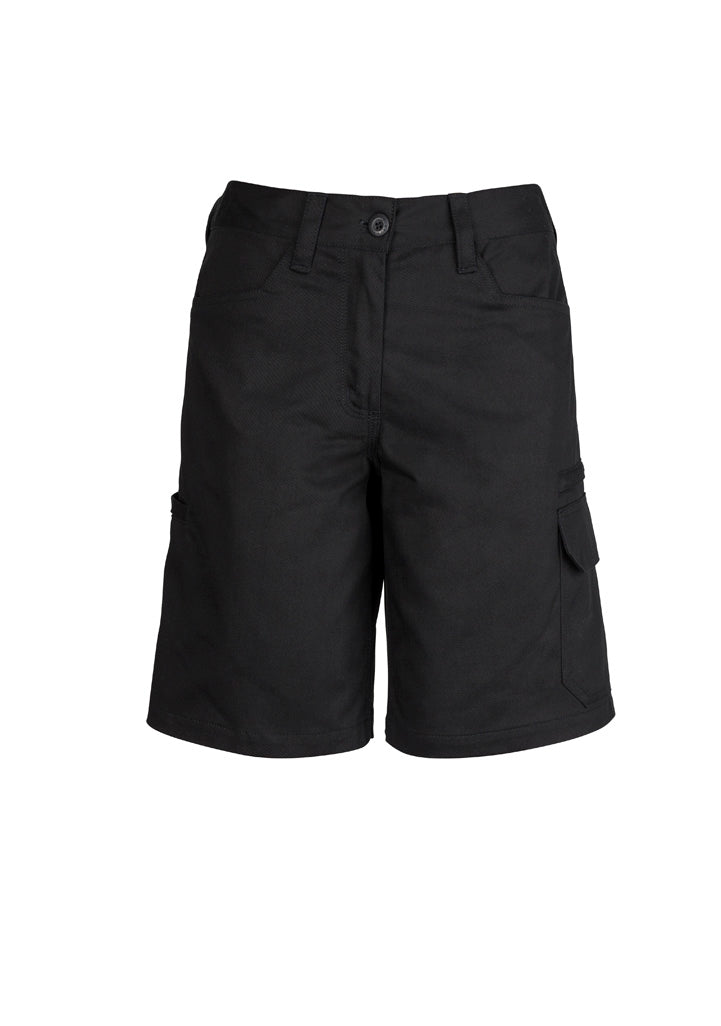 Womens Plain Utility Short - Black - Front