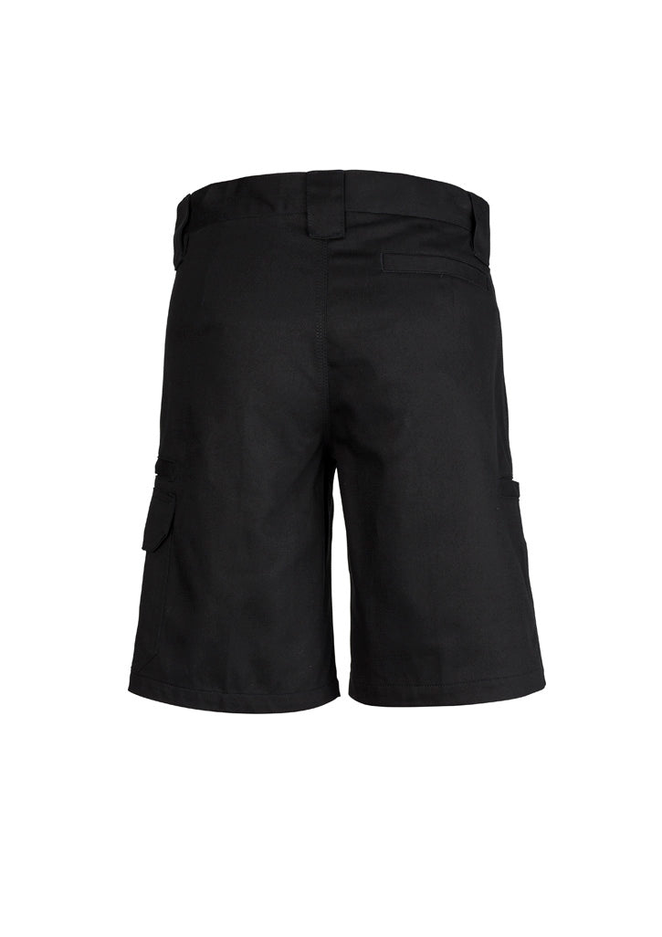 Womens Plain Utility Short - Black - Back