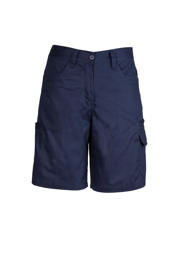 Womens Plain Utility Short - Navy - Front