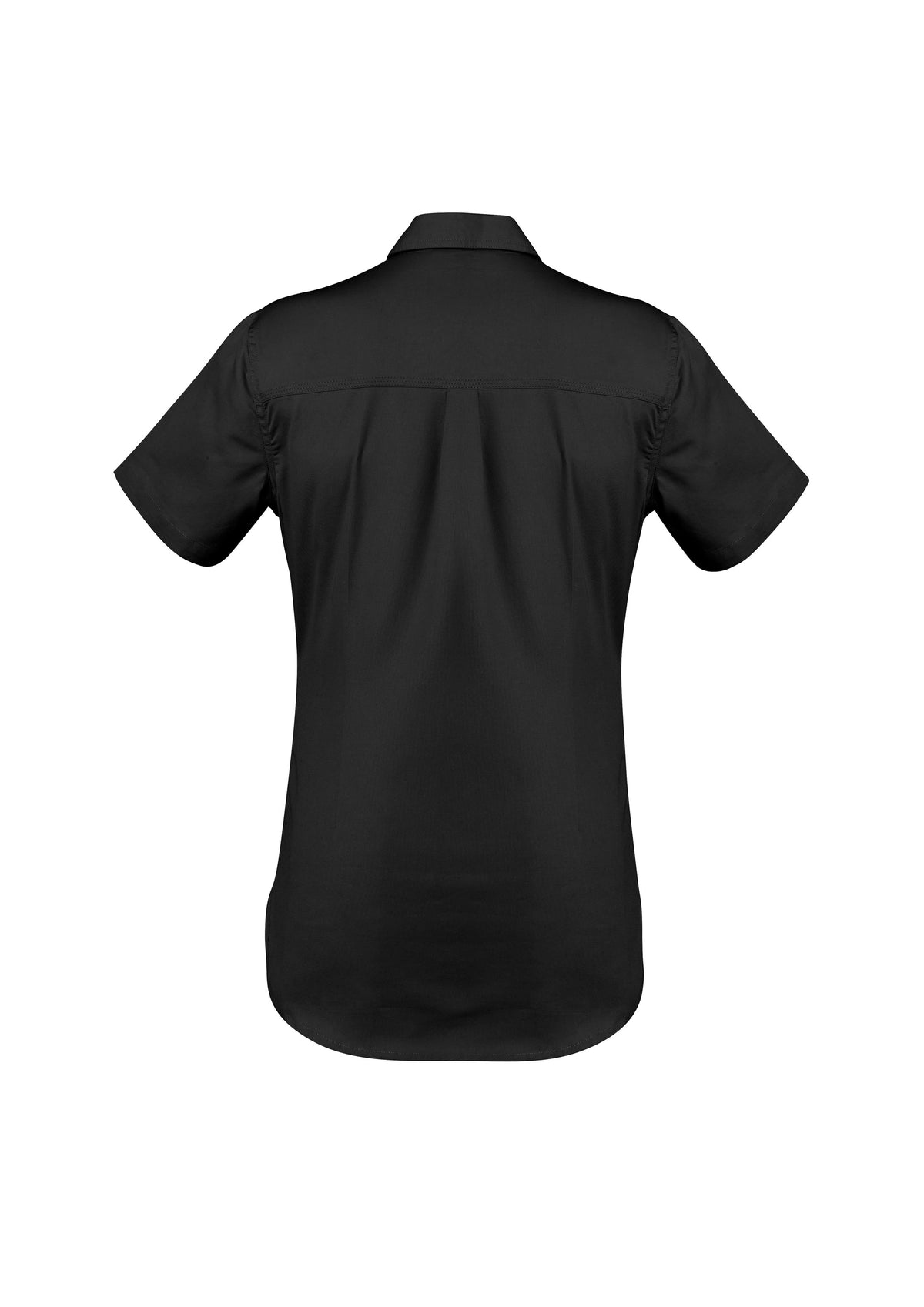 Womens Lightweight Tradie Short Sleeve Shirt - Black - Back
