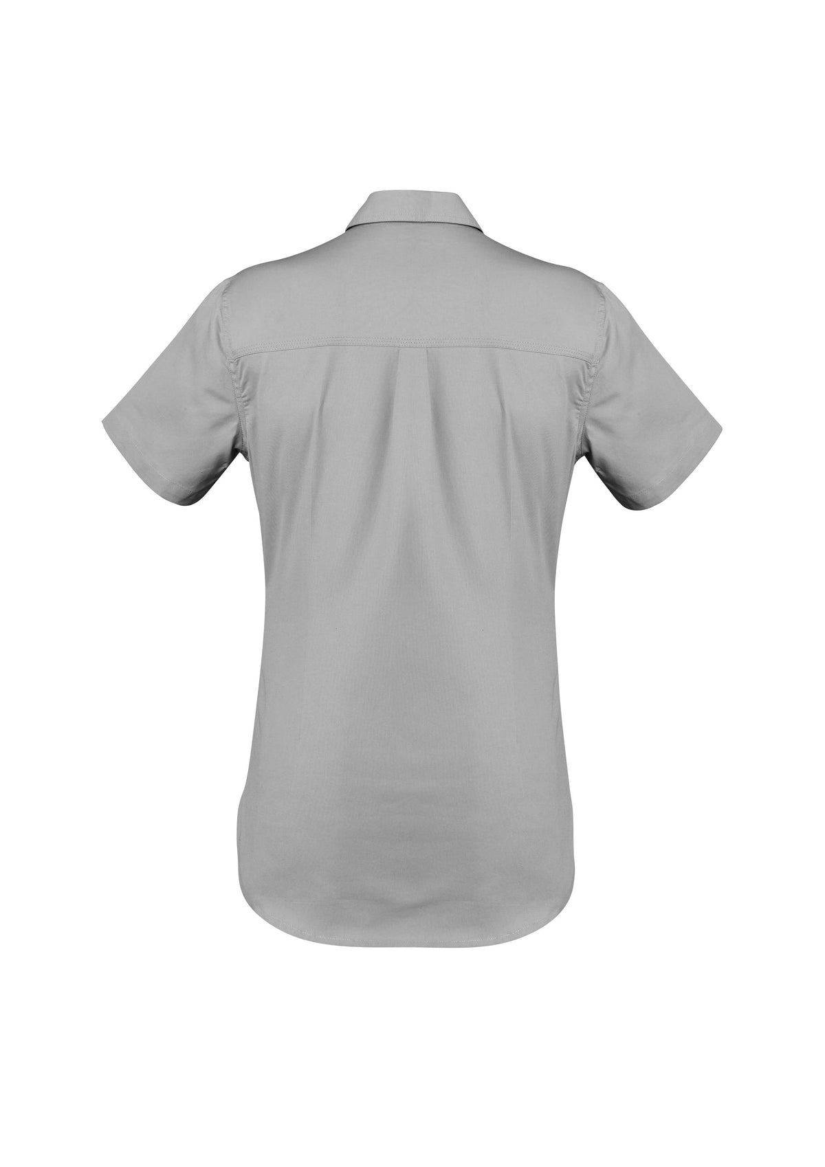 Womens Lightweight Tradie Short Sleeve Shirt - Grey - Back