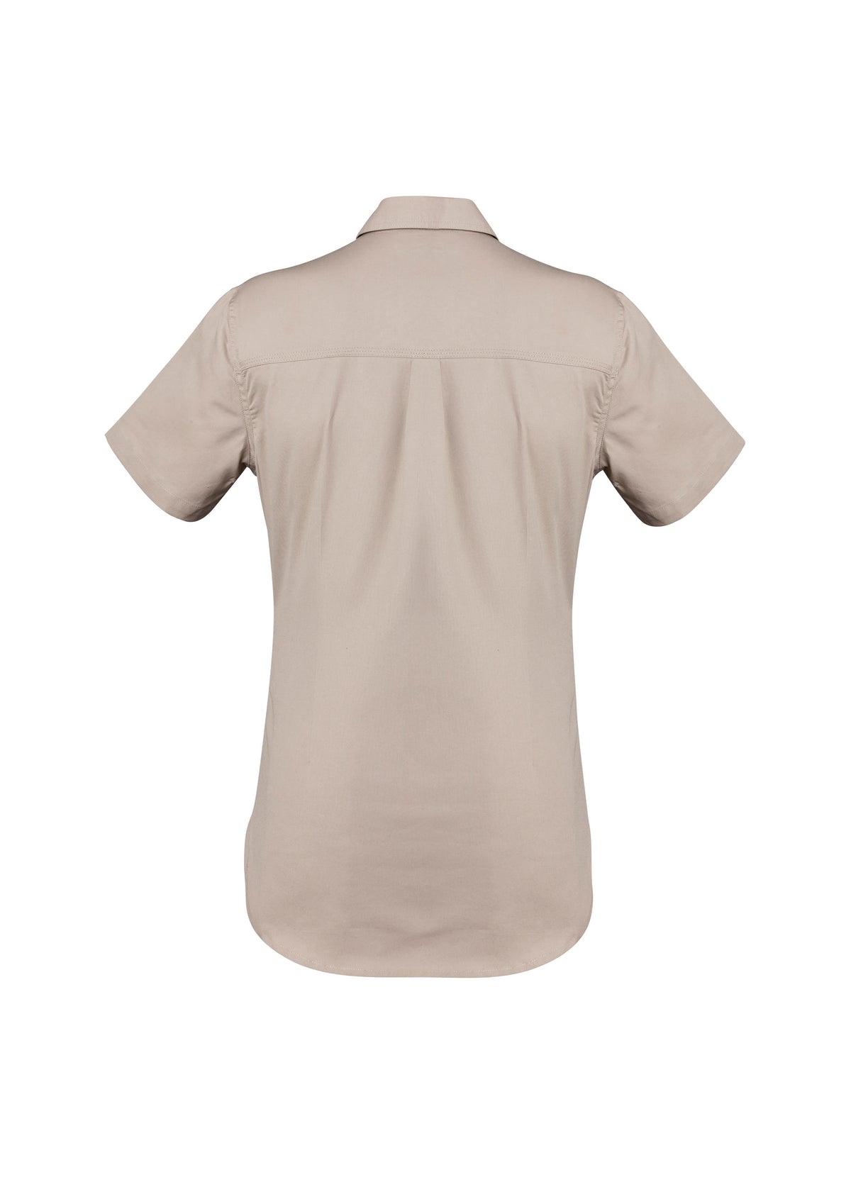 Womens Lightweight Tradie Short Sleeve Shirt - Sand - Back