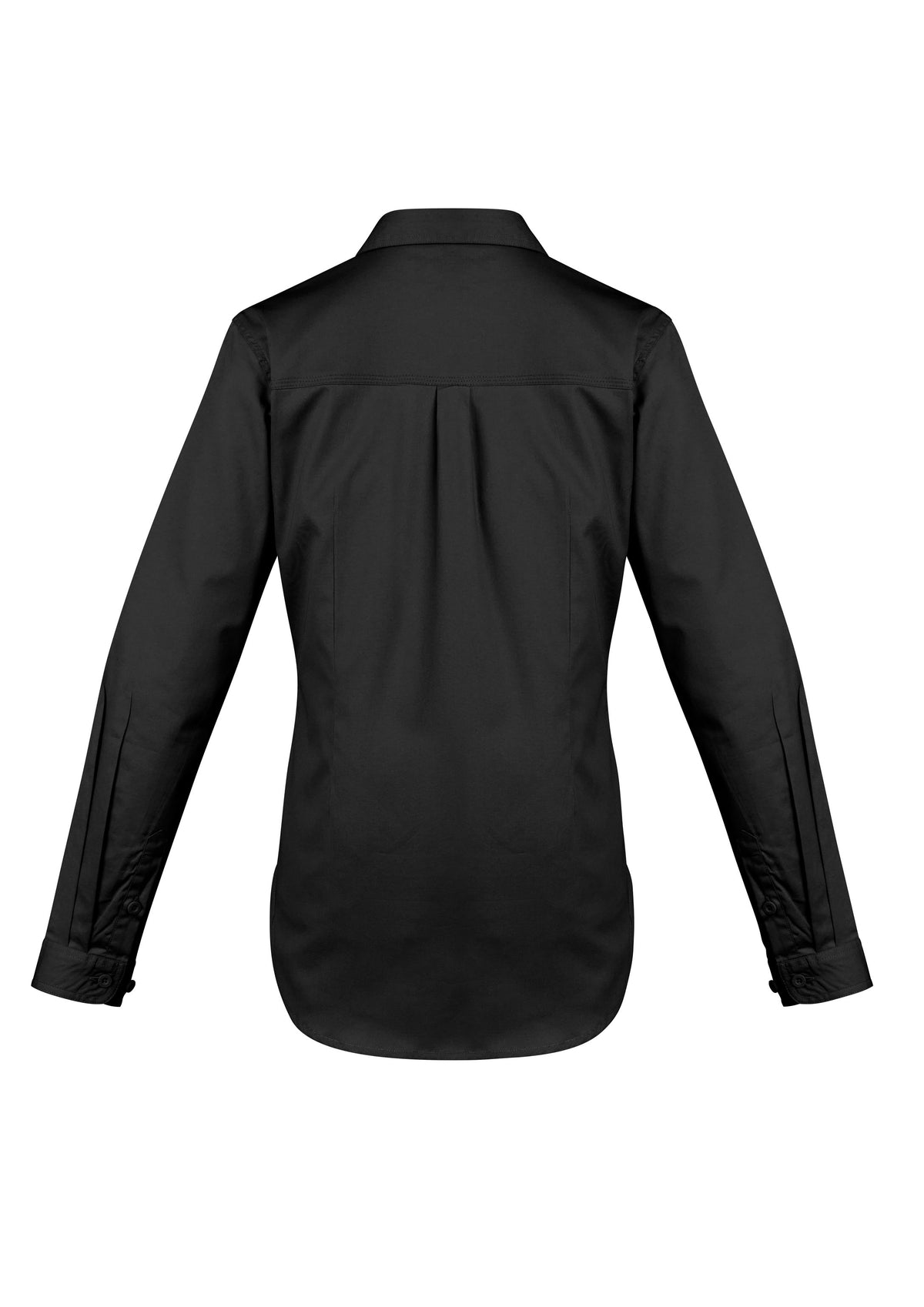 Womens Lightweight Tradie Long Sleeve Shirt - Black - Back