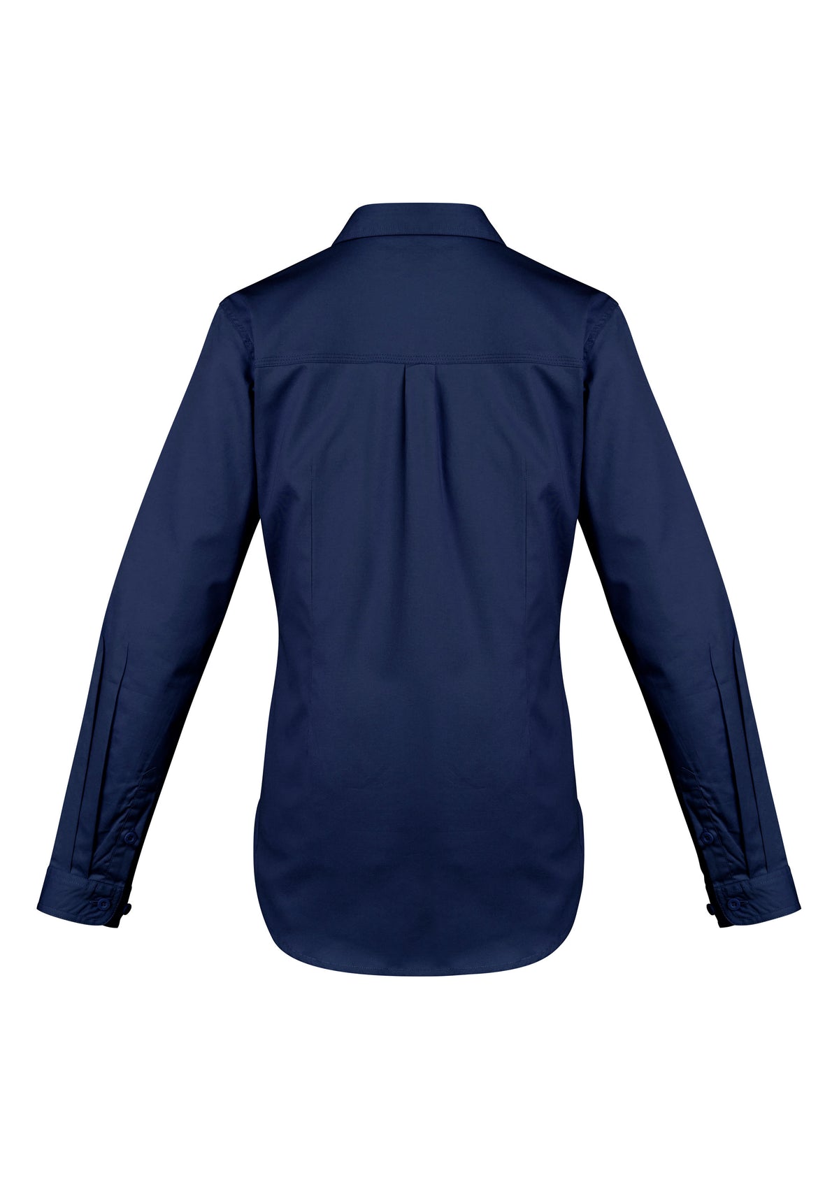 Womens Lightweight Tradie Long Sleeve Shirt - Blue - Back