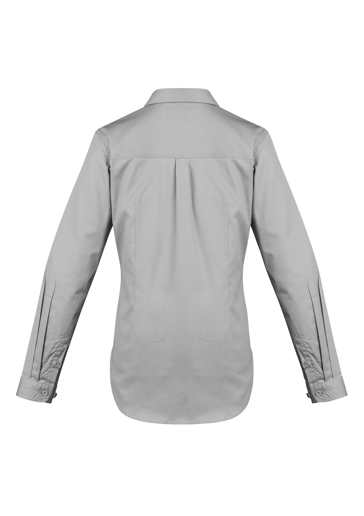 Womens Lightweight Tradie Long Sleeve Shirt - Grey - Back