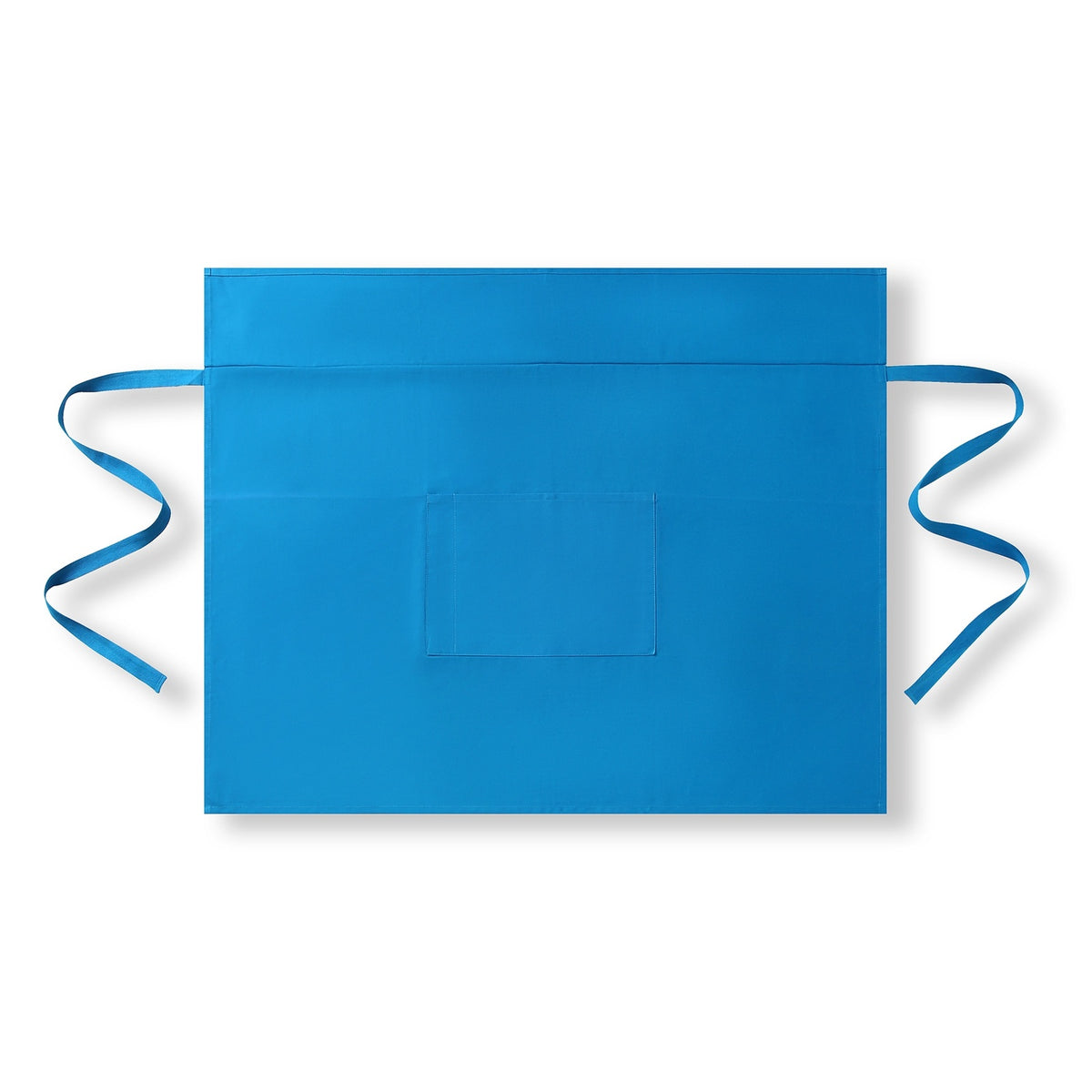 Short Waist Apron - 100% cotton canvas - Azure - Back