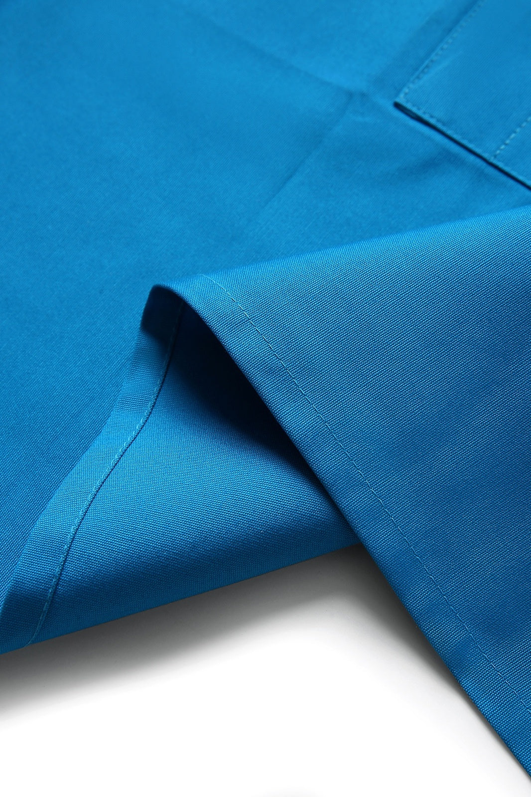 Short Waist Apron - 100% cotton canvas - Azure - View