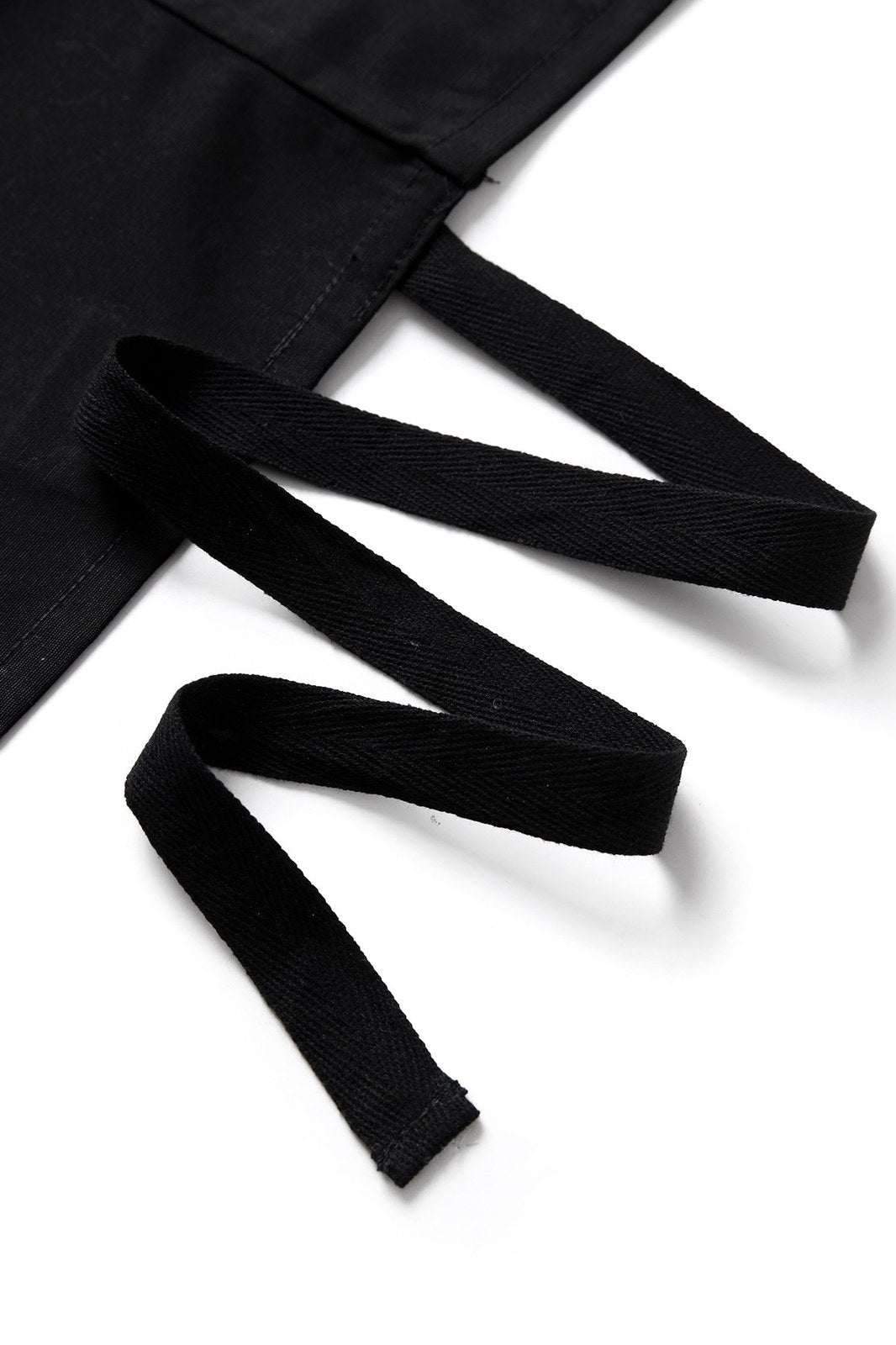 Short Waist Apron - 100% cotton canvas - Black - View