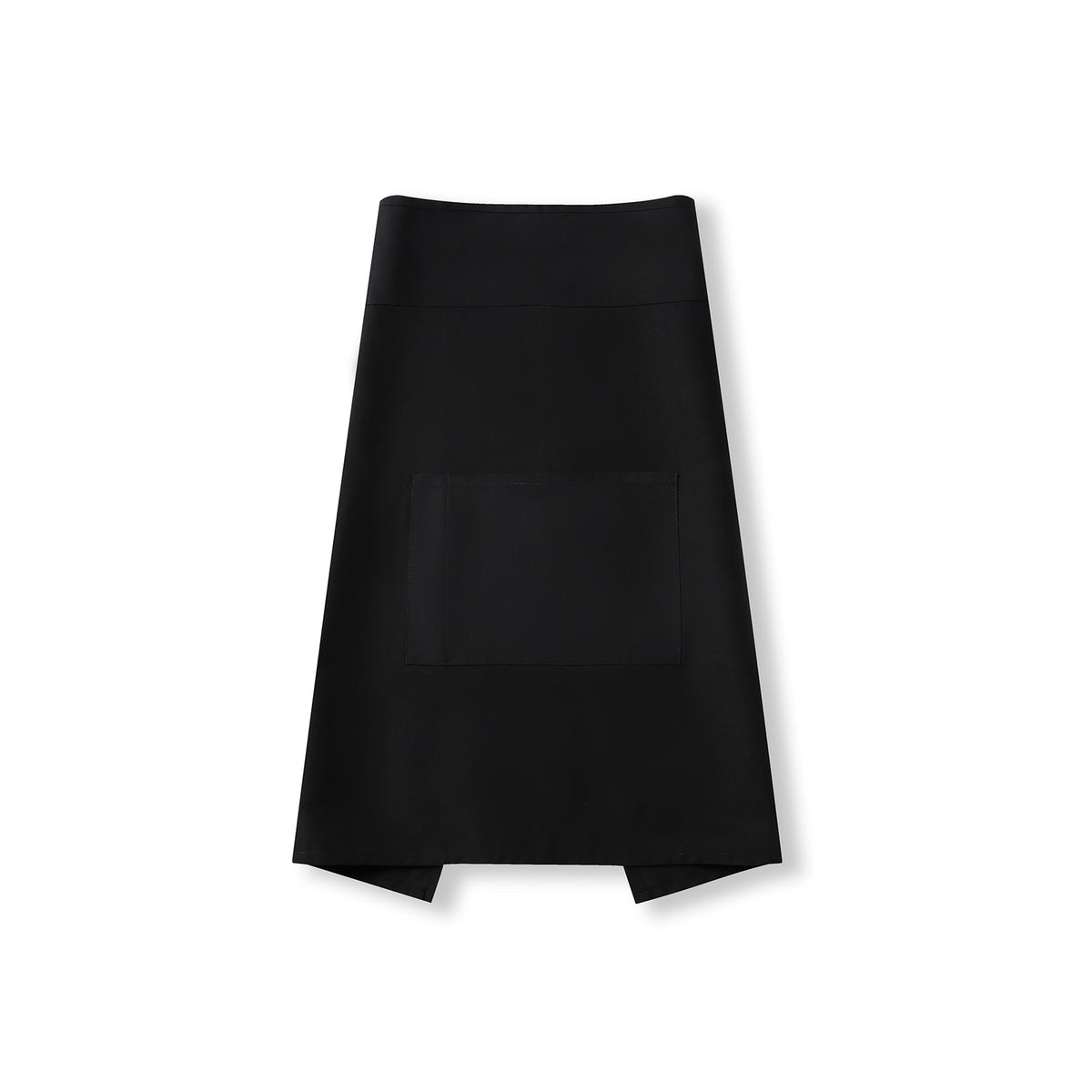 Short Waist Apron - 100% cotton canvas - Black - Front