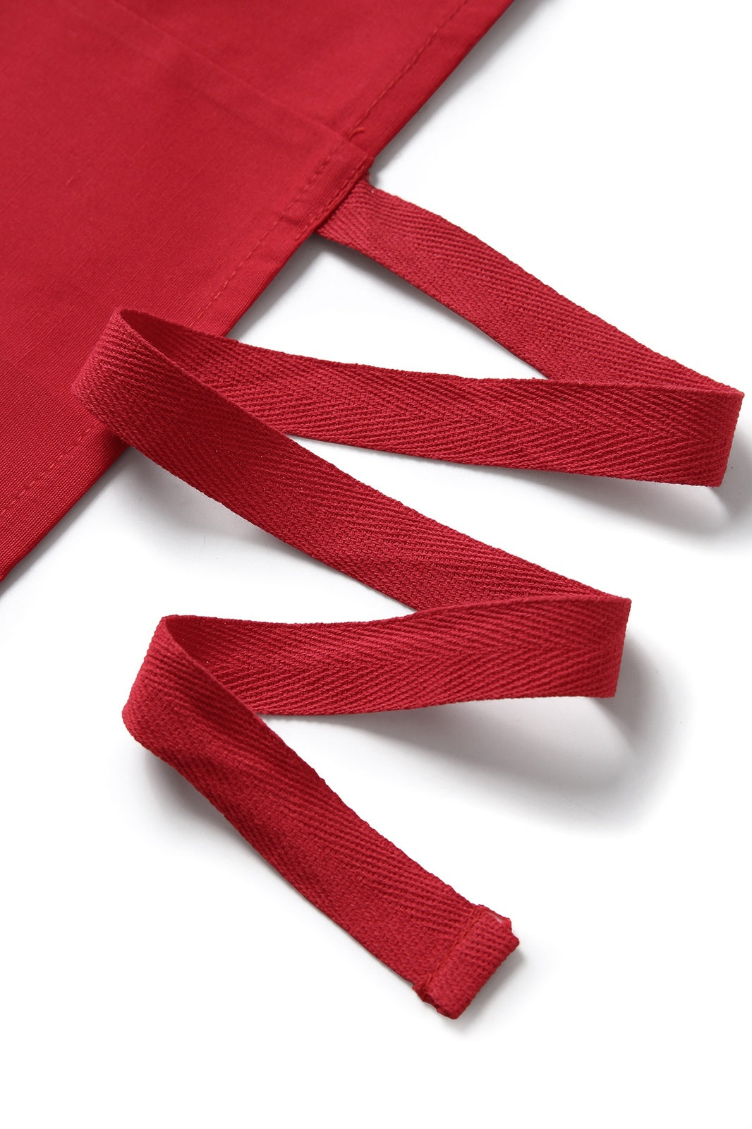 Short Waist Apron - 100% cotton canvas - Red - View