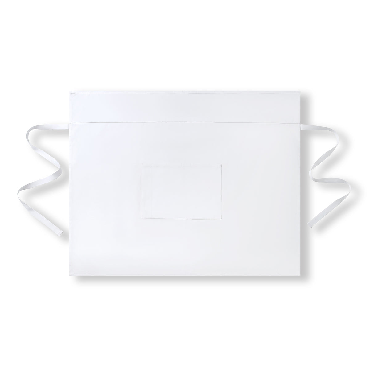 Short Waist Apron - 100% cotton canvas - White - Back