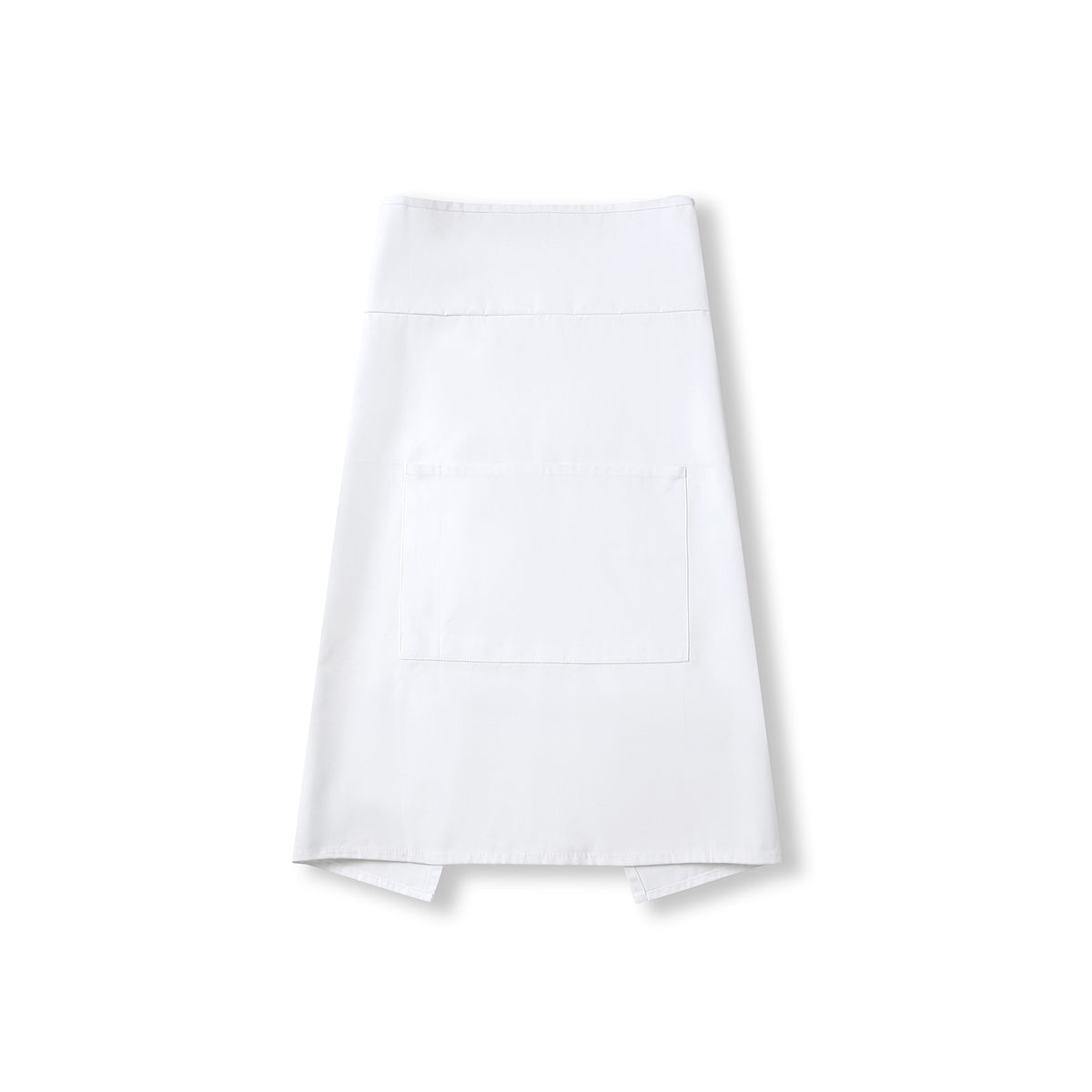 Short Waist Apron - 100% cotton canvas - White - Front