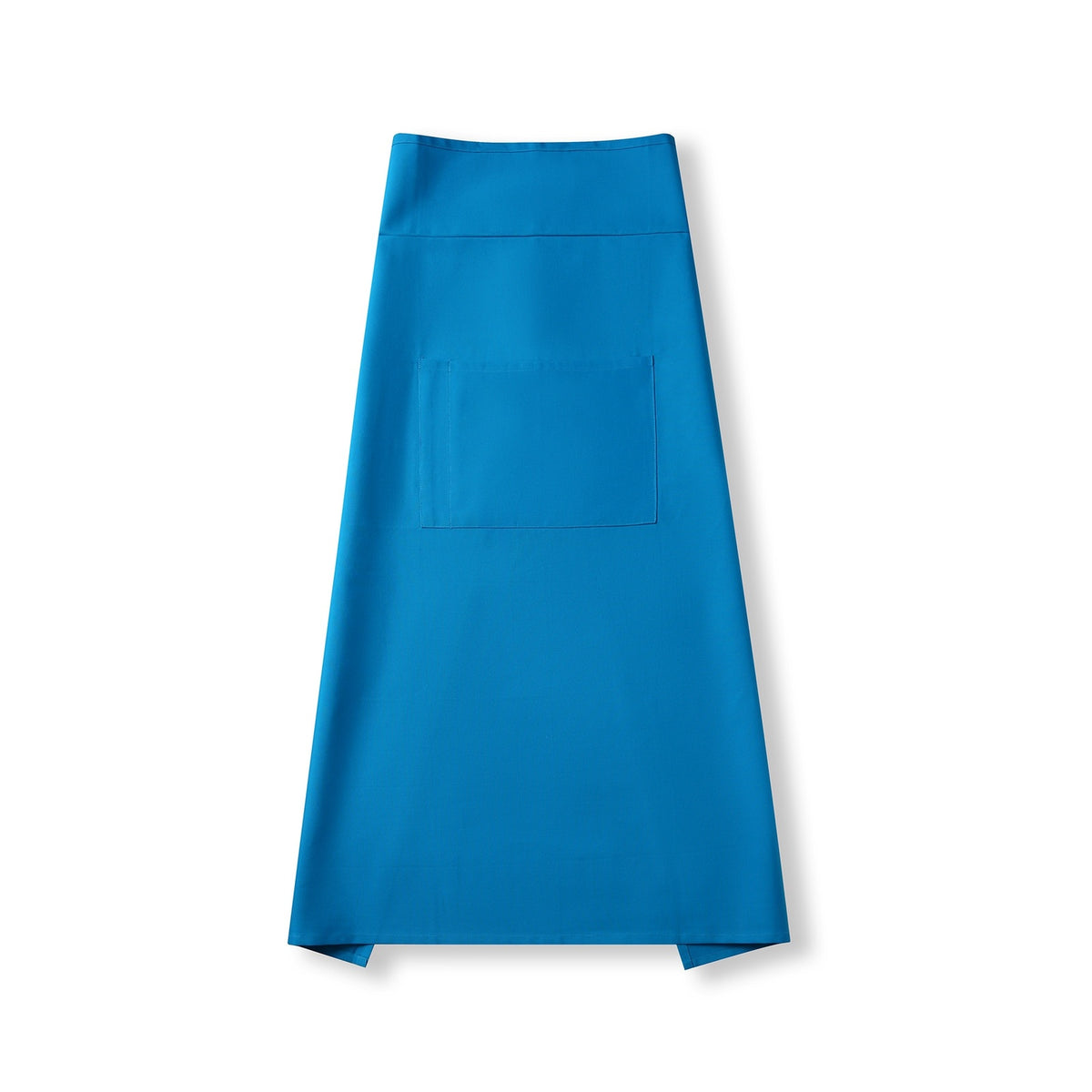 Long Waist Apron - 100% Cotton Canvas - Azure - Front