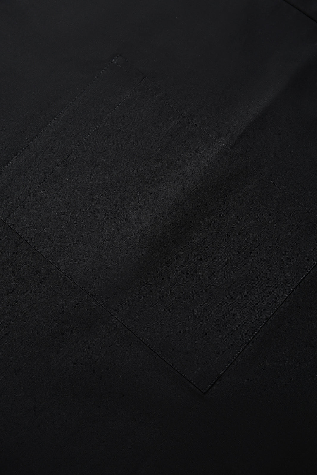 Long Waist Apron - 100% Cotton Canvas - Black - View