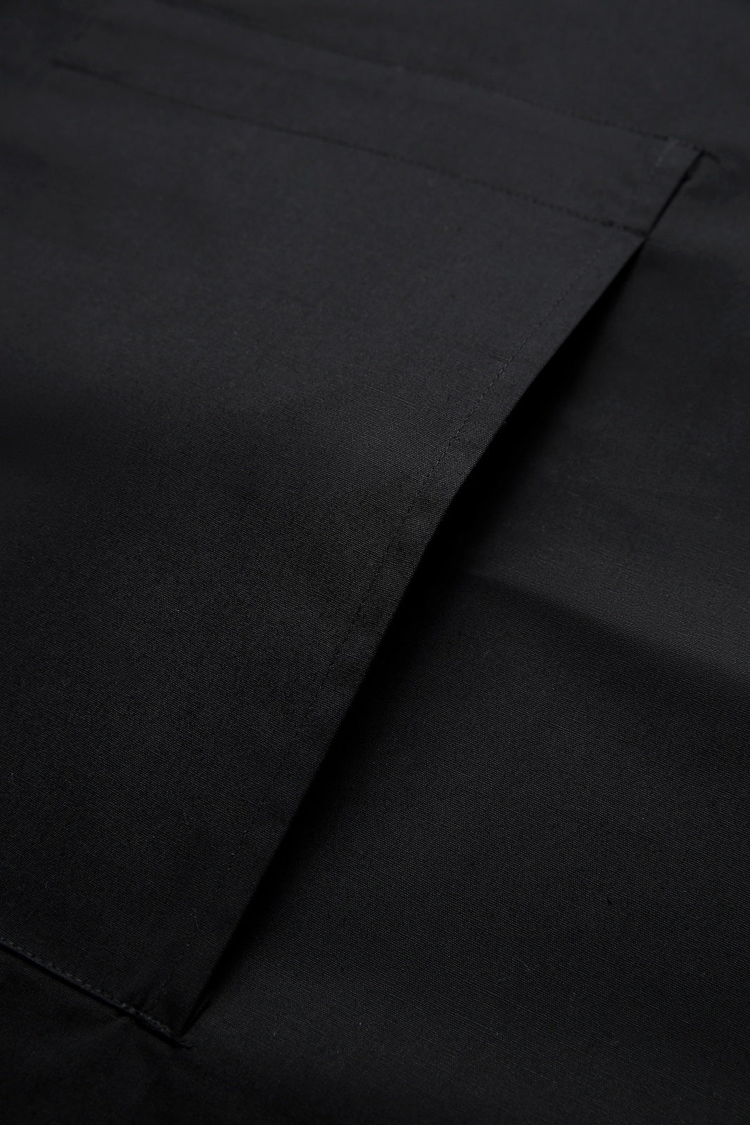 Long Waist Apron - 100% Cotton Canvas - Black - View
