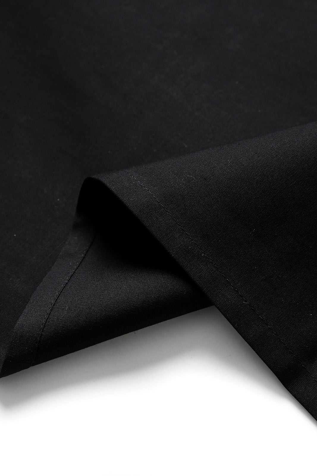 Long Waist Apron - 100% Cotton Canvas - Black - View