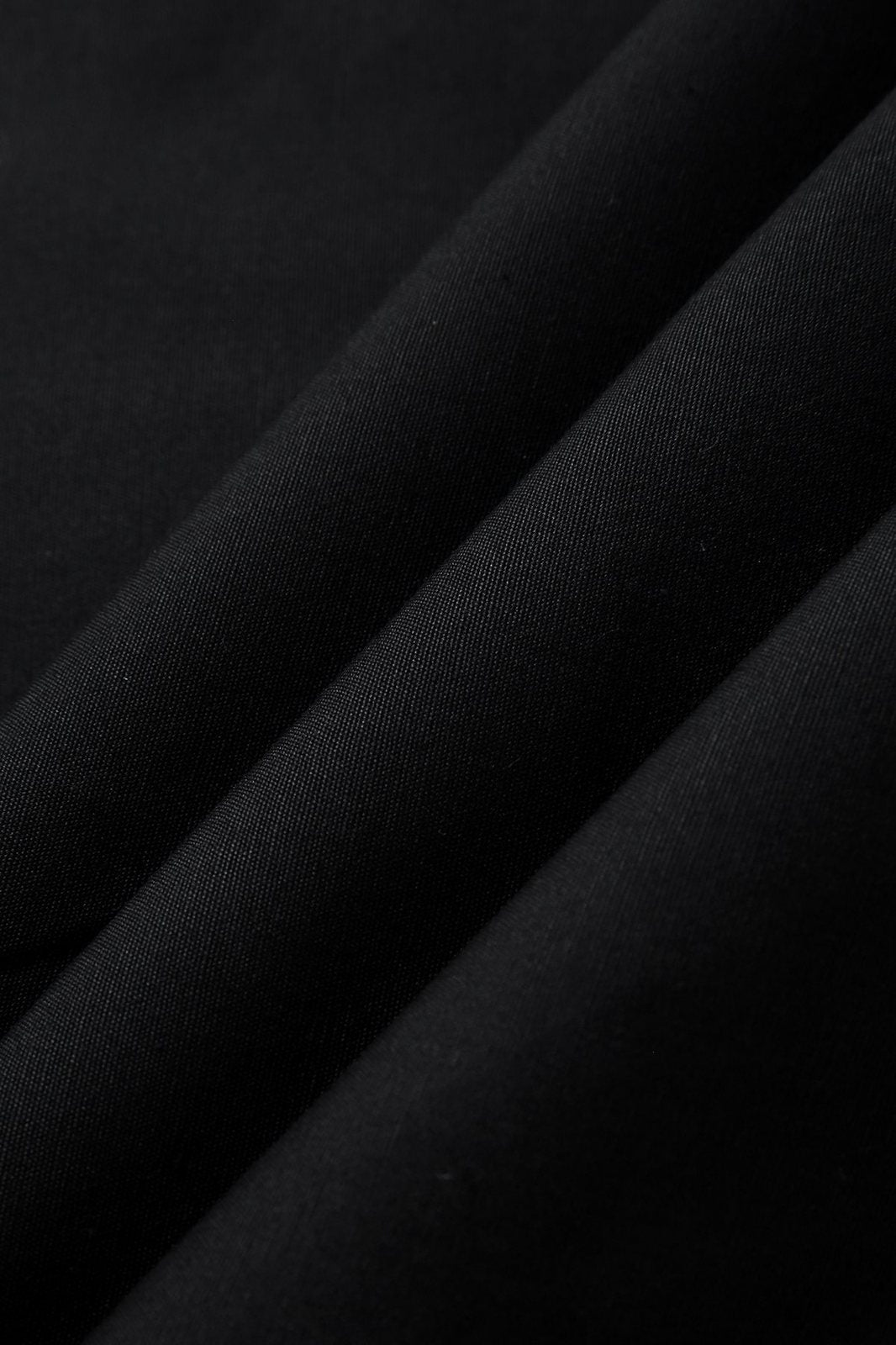 Long Waist Apron - 100% Cotton Canvas - Black - View