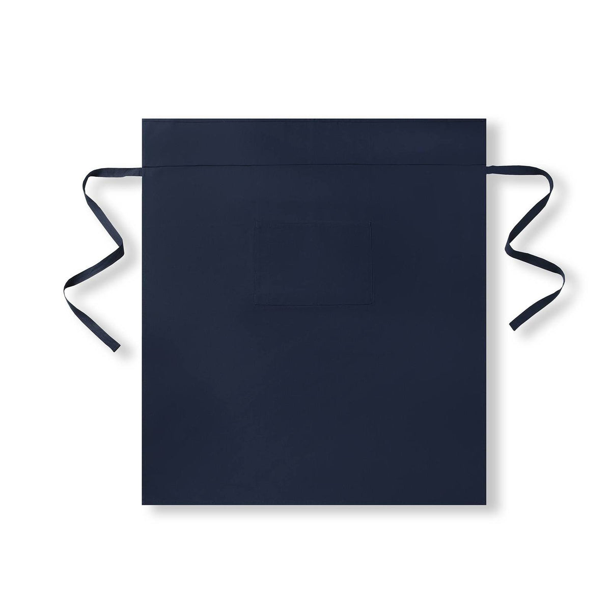 Long Waist Apron - 100% Cotton Canvas - Navy Blue - Back