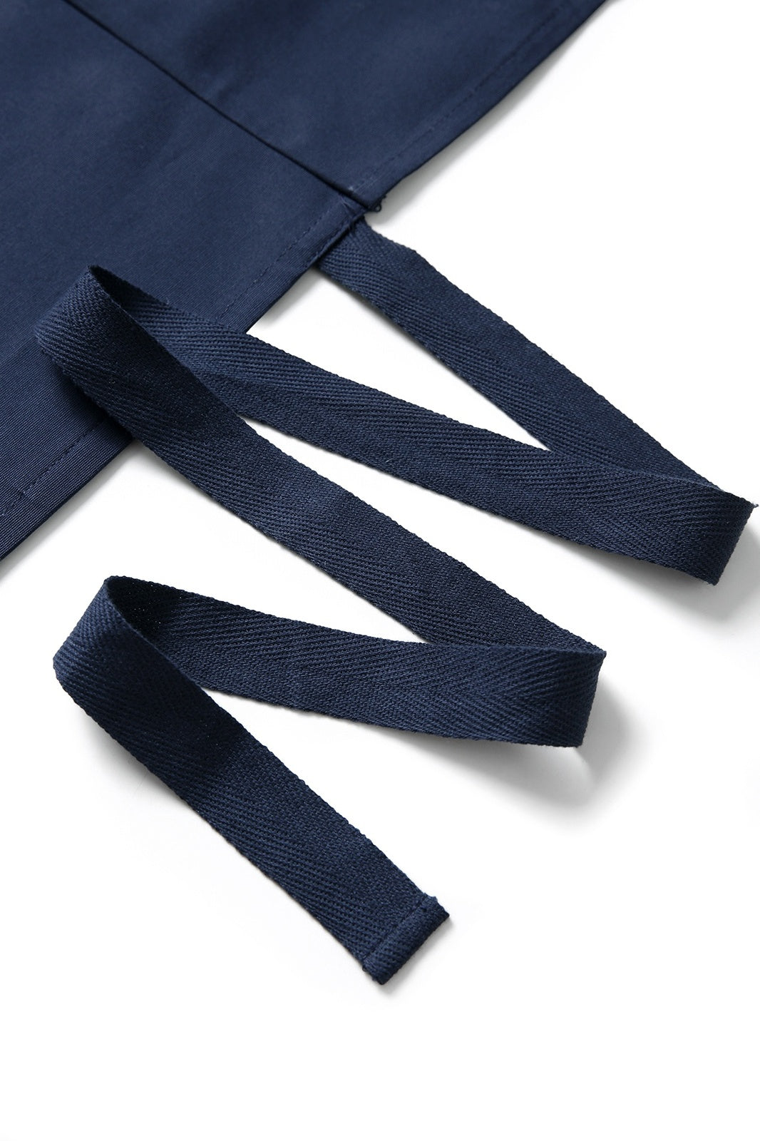 Long Waist Apron - 100% Cotton Canvas - Navy Blue - View