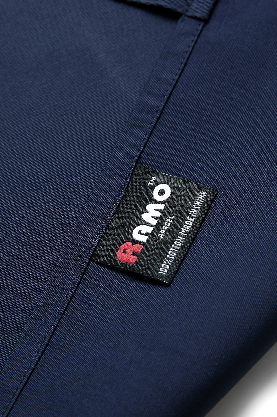 Long Waist Apron - 100% Cotton Canvas - Navy Blue - View