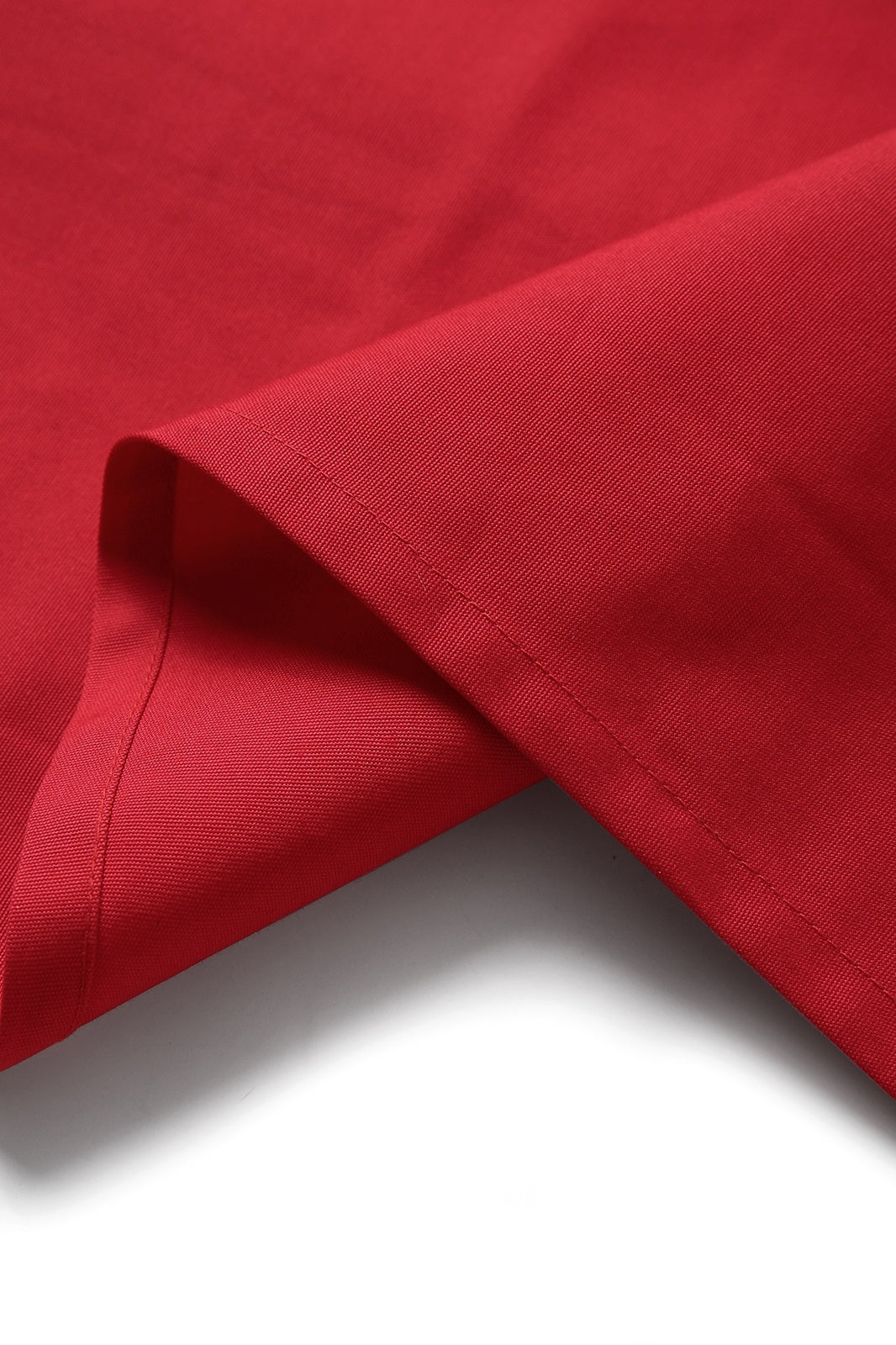 Long Waist Apron - 100% Cotton Canvas - Red - View