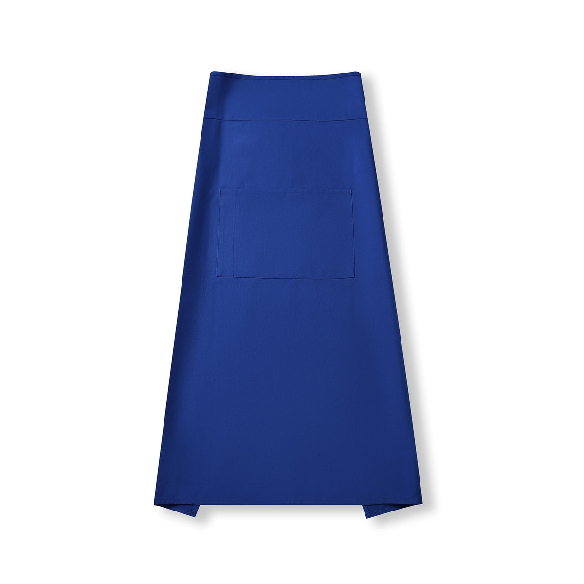 Long Waist Apron - 100% Cotton Canvas - Royal Blue - Front