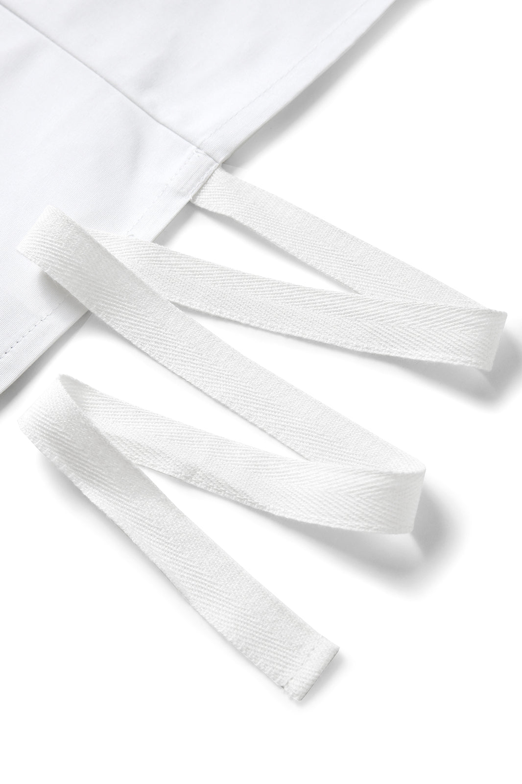 Long Waist Apron - 100% Cotton Canvas - White - View