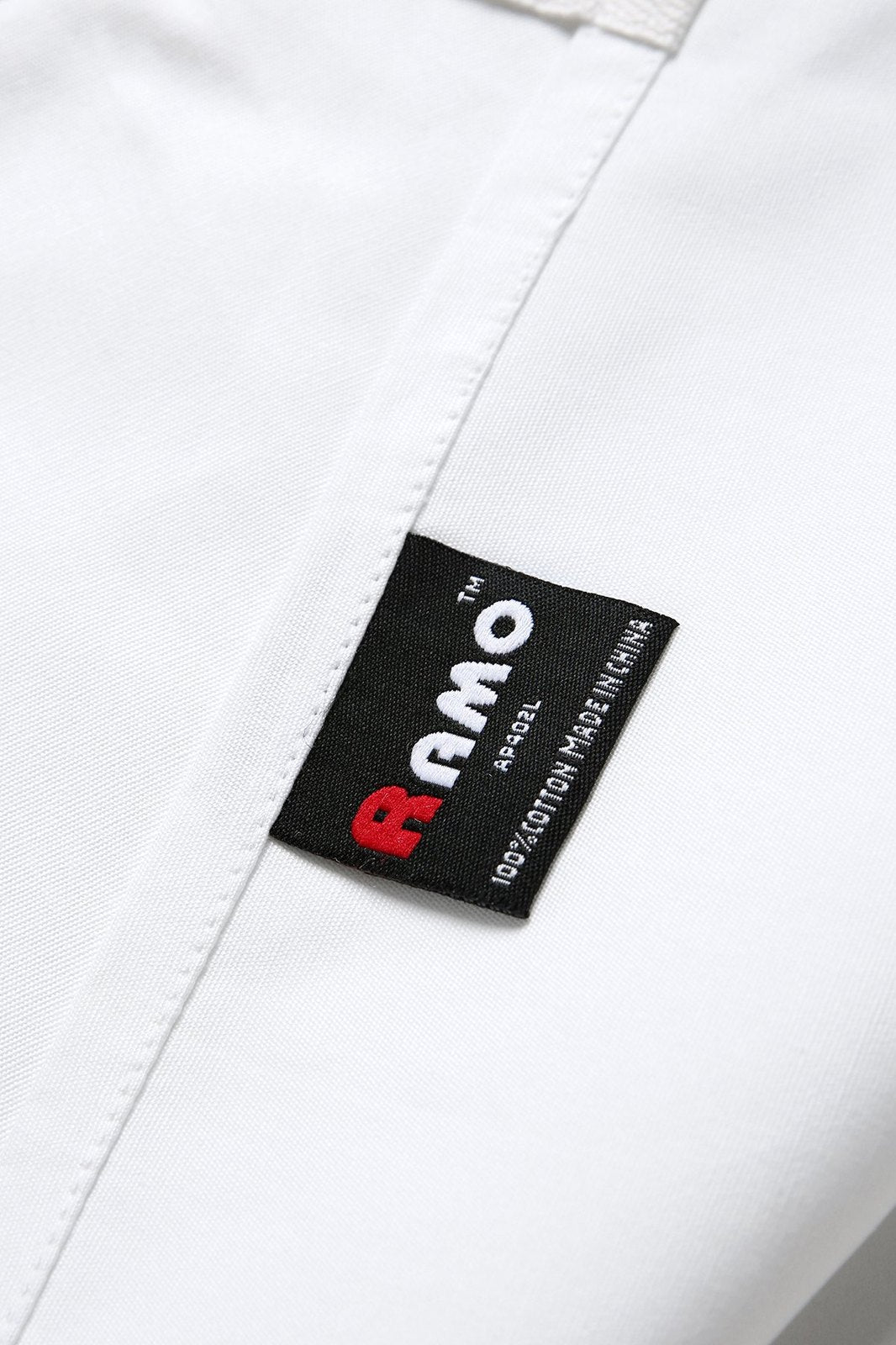 Long Waist Apron - 100% Cotton Canvas - White - View