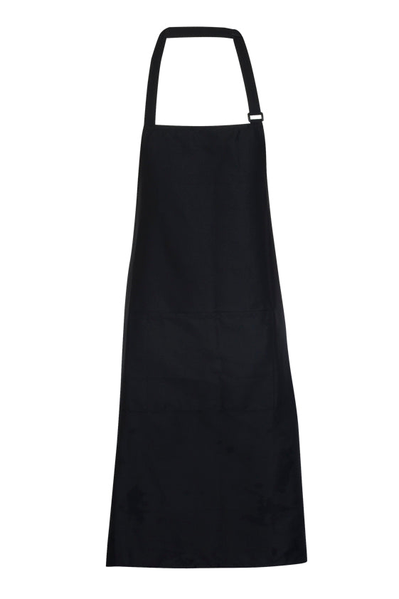 Full-Bib Apron - 190 gsm poly/cotton - Black - Front