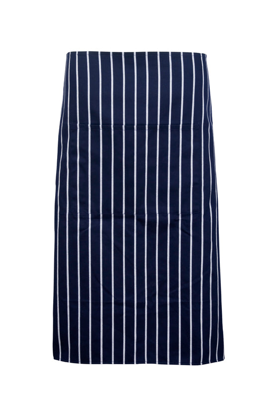 Striped Apron - Full-waist - Navy/White - Front