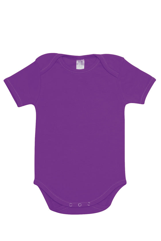 Baby Short Sleeve Romper Onesie - Fuchsia - Front