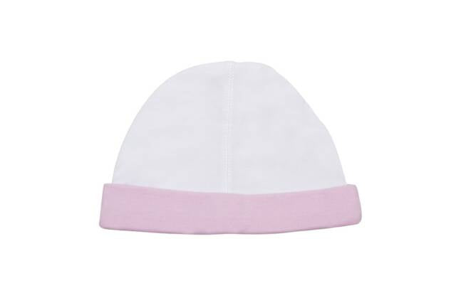 Baby Cap - White/Pink - Front