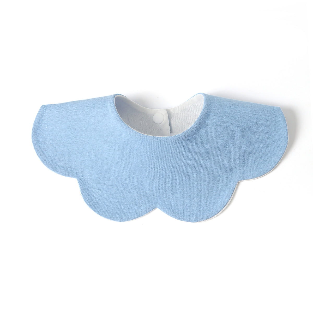 100% organic cotton interlock baby star bib 200gsm - Sky Blue - Front