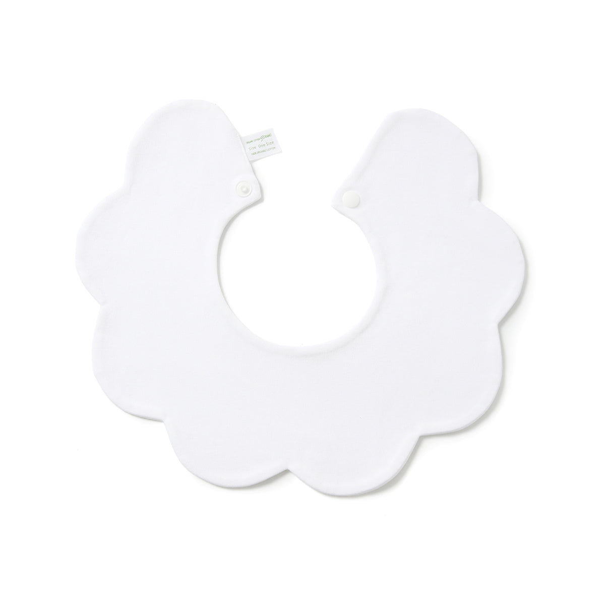 100% organic cotton interlock baby star bib 200gsm - White - View