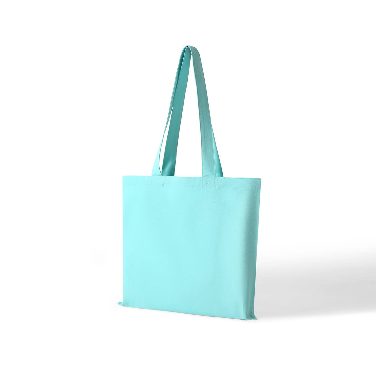 Organic Cotton Tote bag with inner zipper pocket - Aqua - Back
