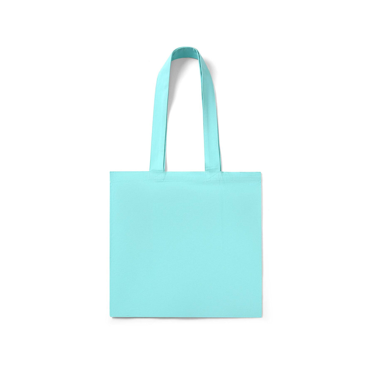 Organic Cotton Tote bag with inner zipper pocket - Aqua - Front