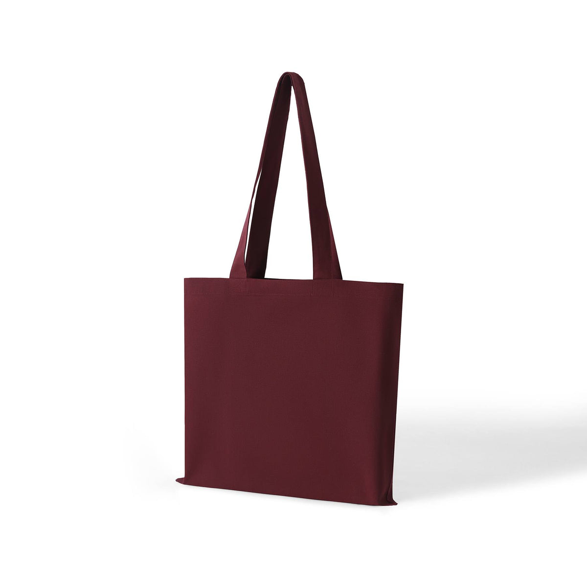 Organic Cotton Tote bag with inner zipper pocket - Maroon - Back