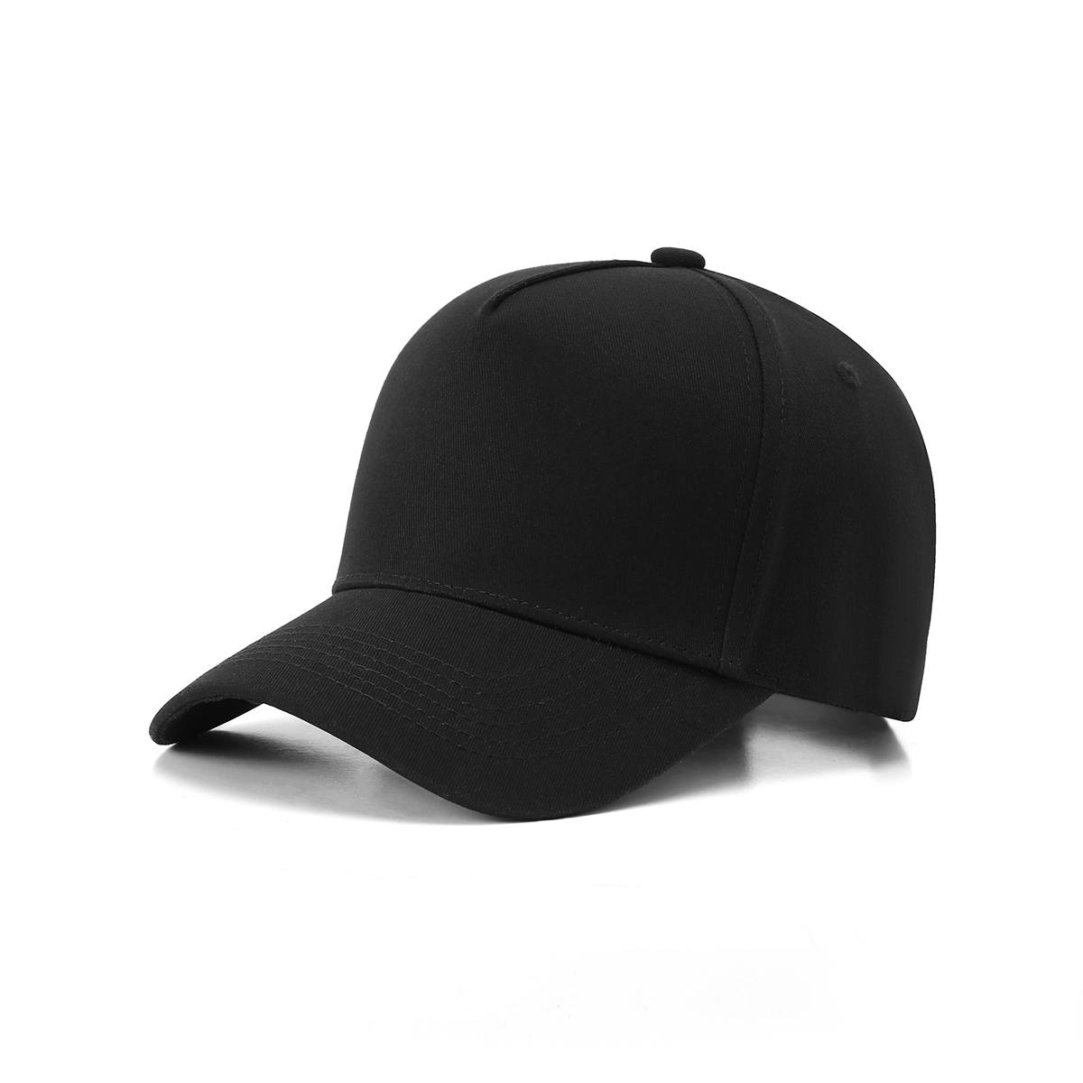 Heavyweight 280gsm 100% cotton drill 5 panel cap - Black