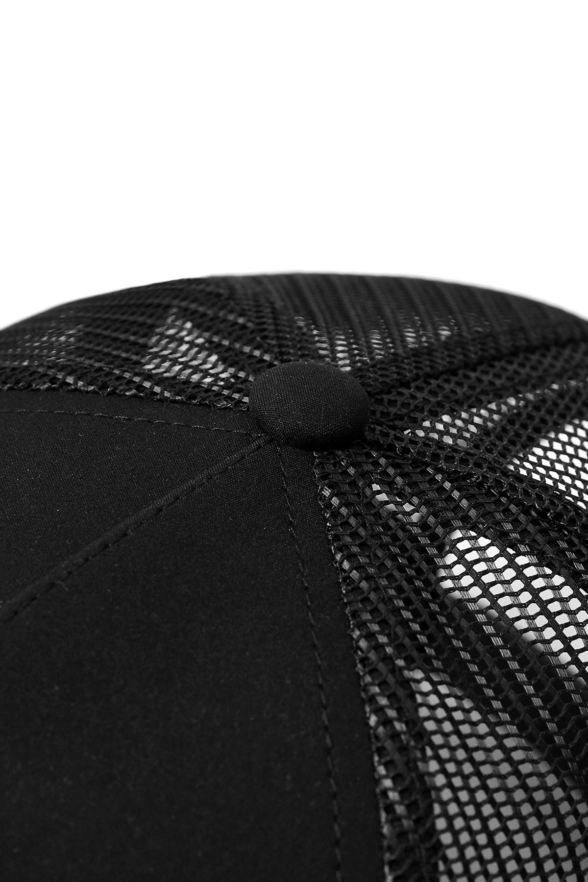 100% poly trucker cap - Black - View