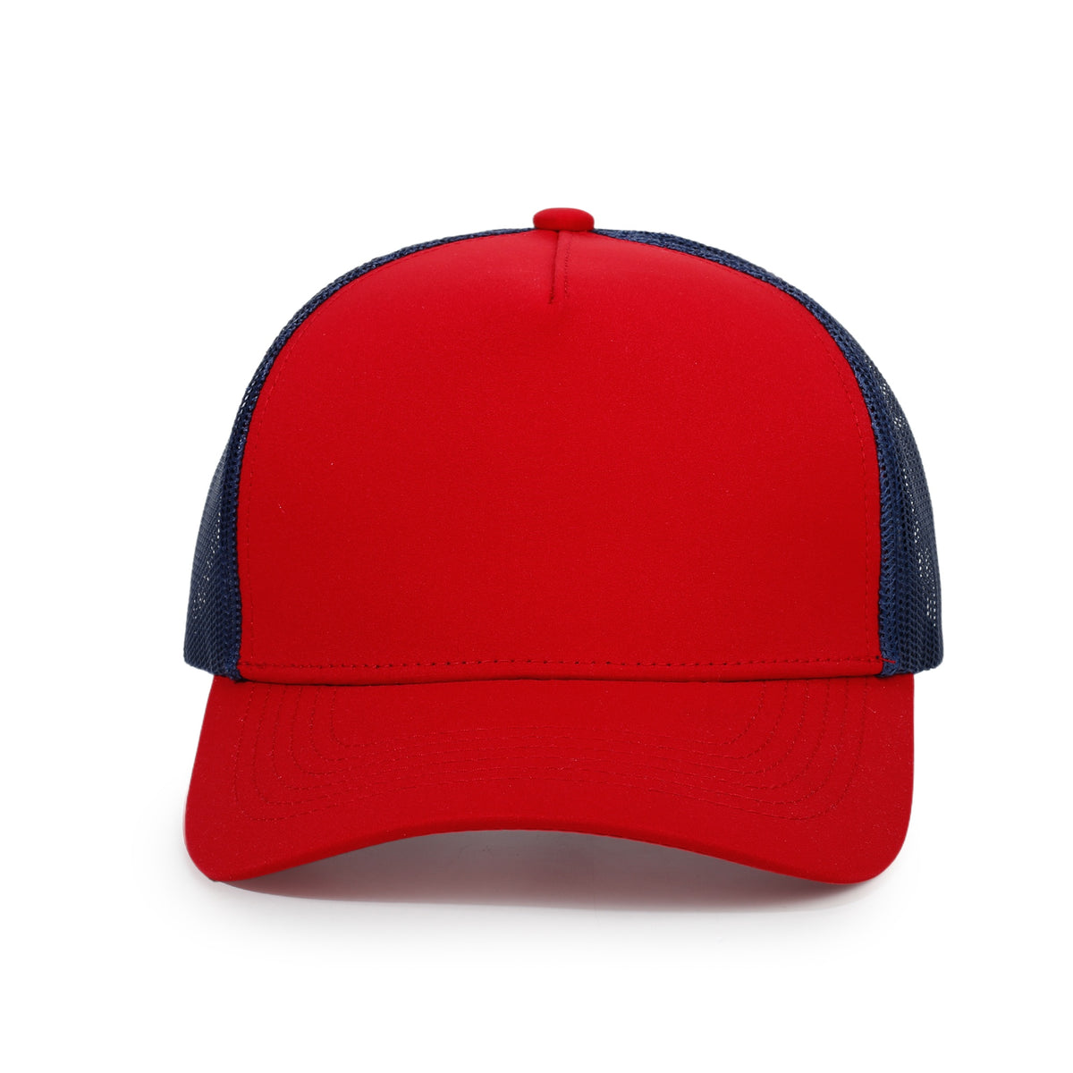 100% poly trucker cap - Navy/Red - View