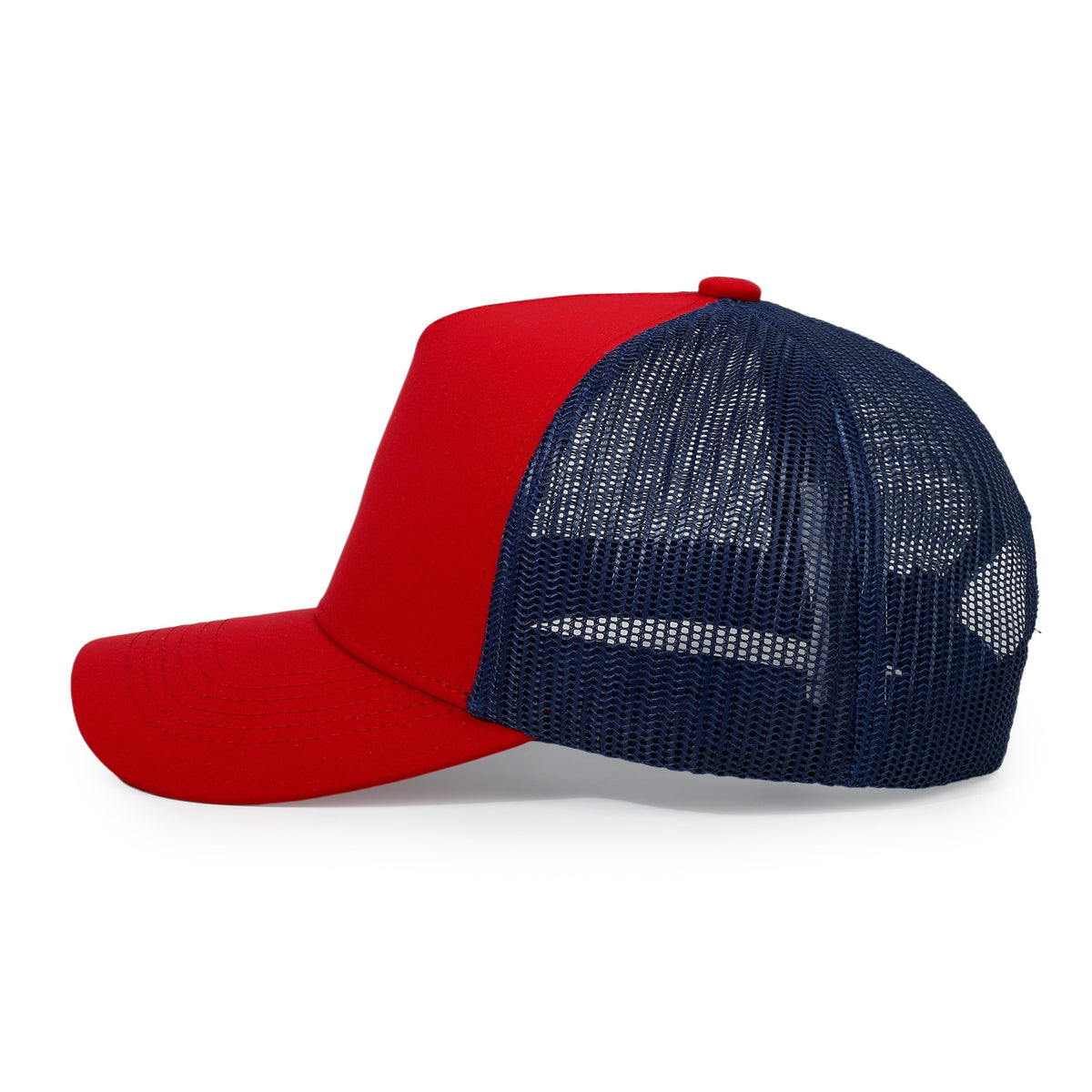 100% poly trucker cap - Navy/Red - View