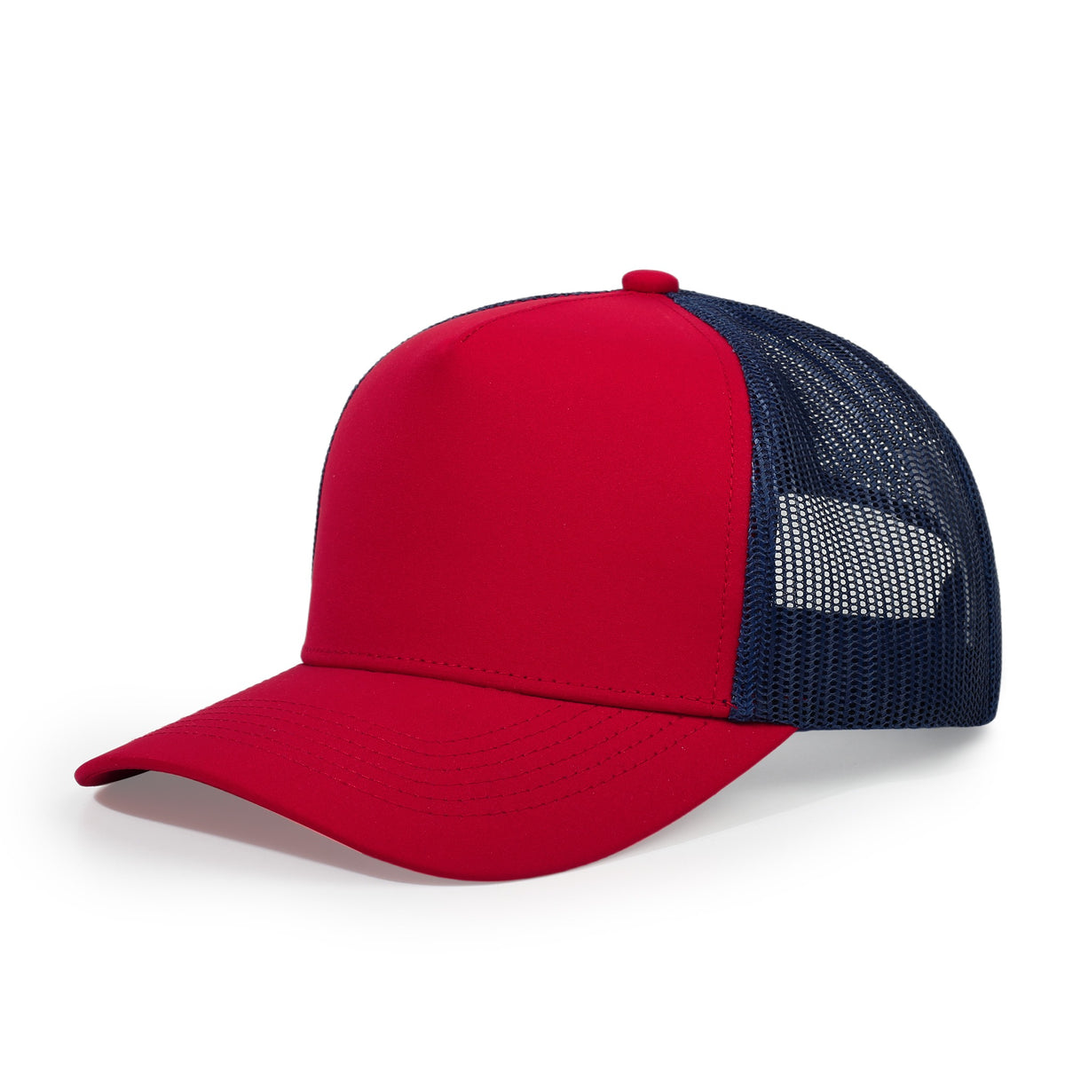 100% poly trucker cap - Navy/Red - Front