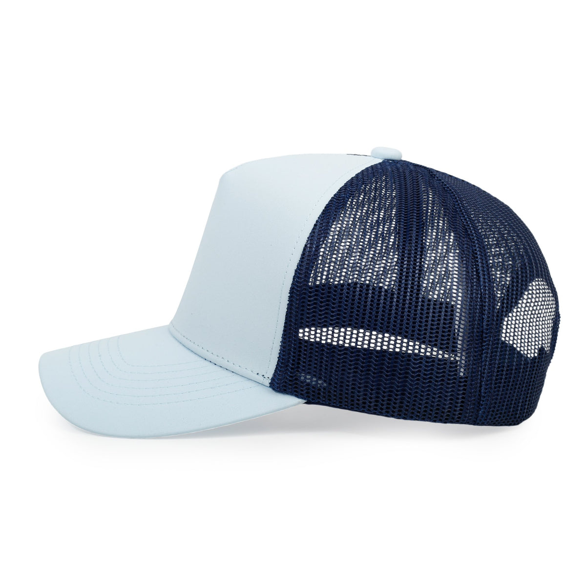 100% poly trucker cap - Navy/Sky - View