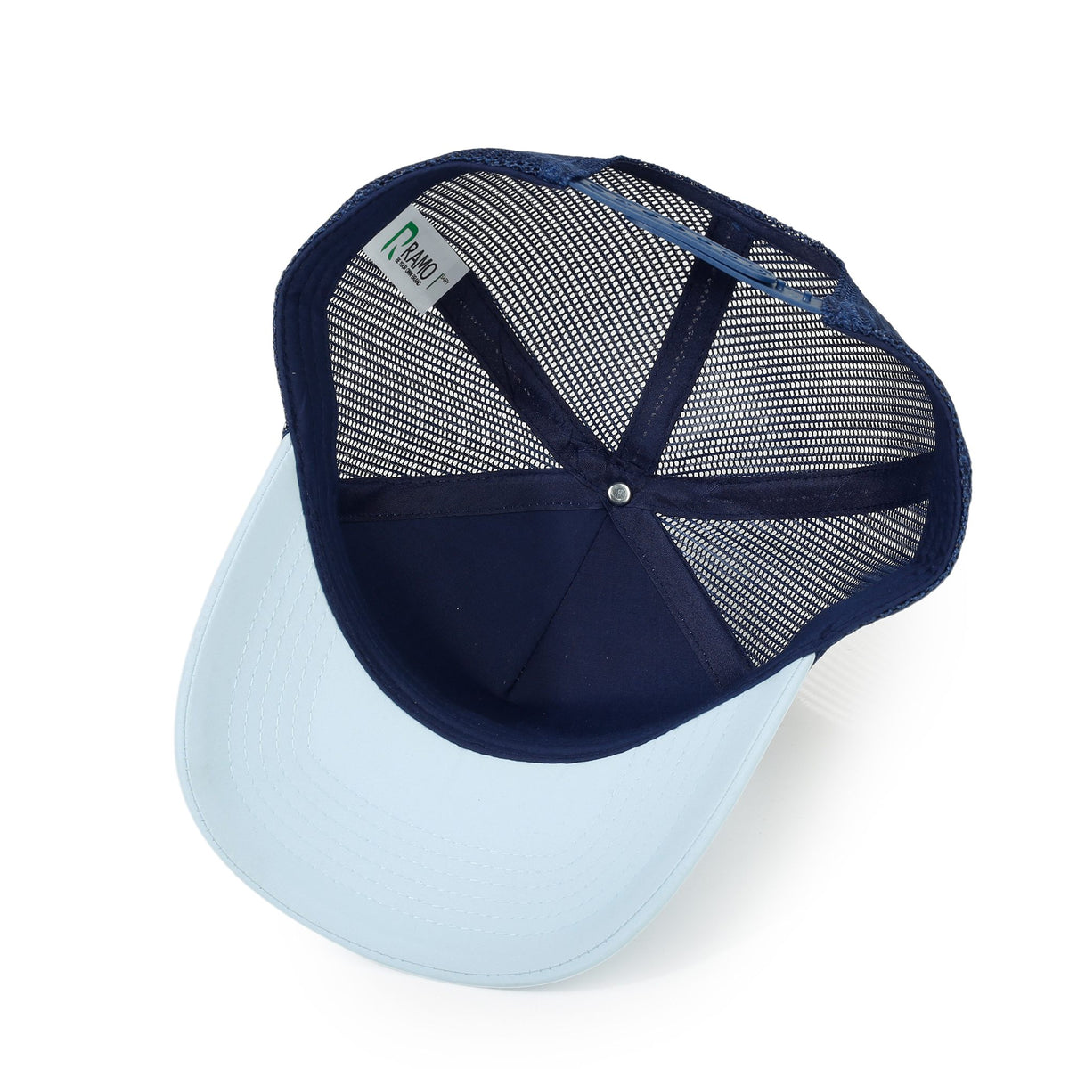 100% poly trucker cap - Navy/Sky - View