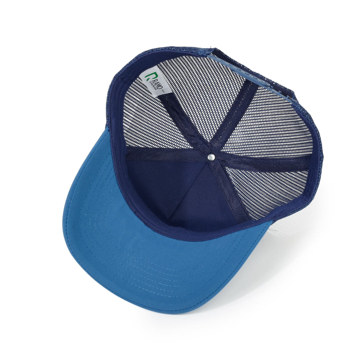 100% poly trucker cap - Navy/Teal - View