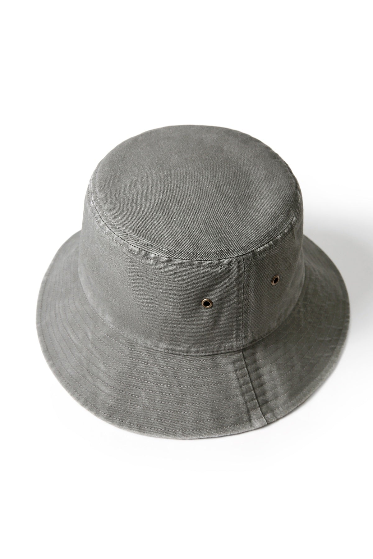 280gsm 100% cotton drill washed bucket hat - Charcoal Faded - View