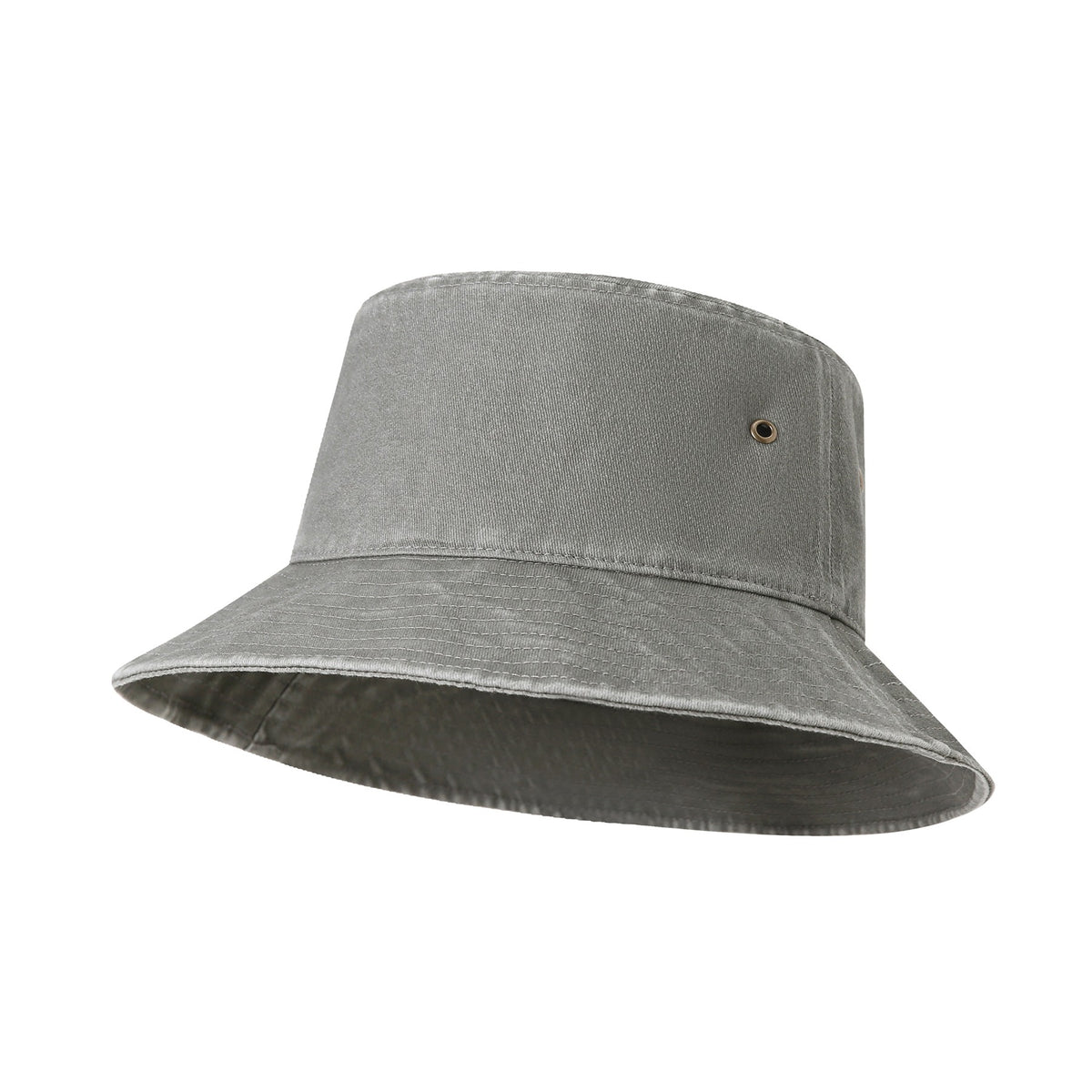 280gsm 100% cotton drill washed bucket hat - Charcoal Faded - Front