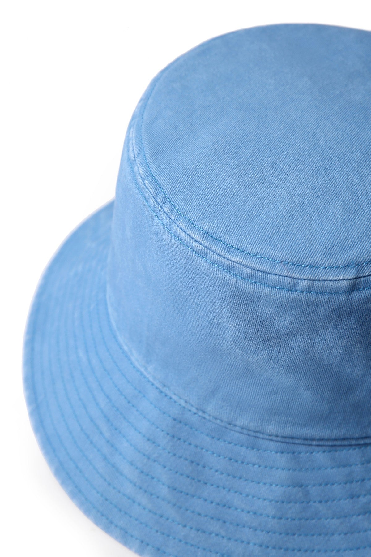 280gsm 100% cotton drill washed bucket hat - Sky Blue Faded - View